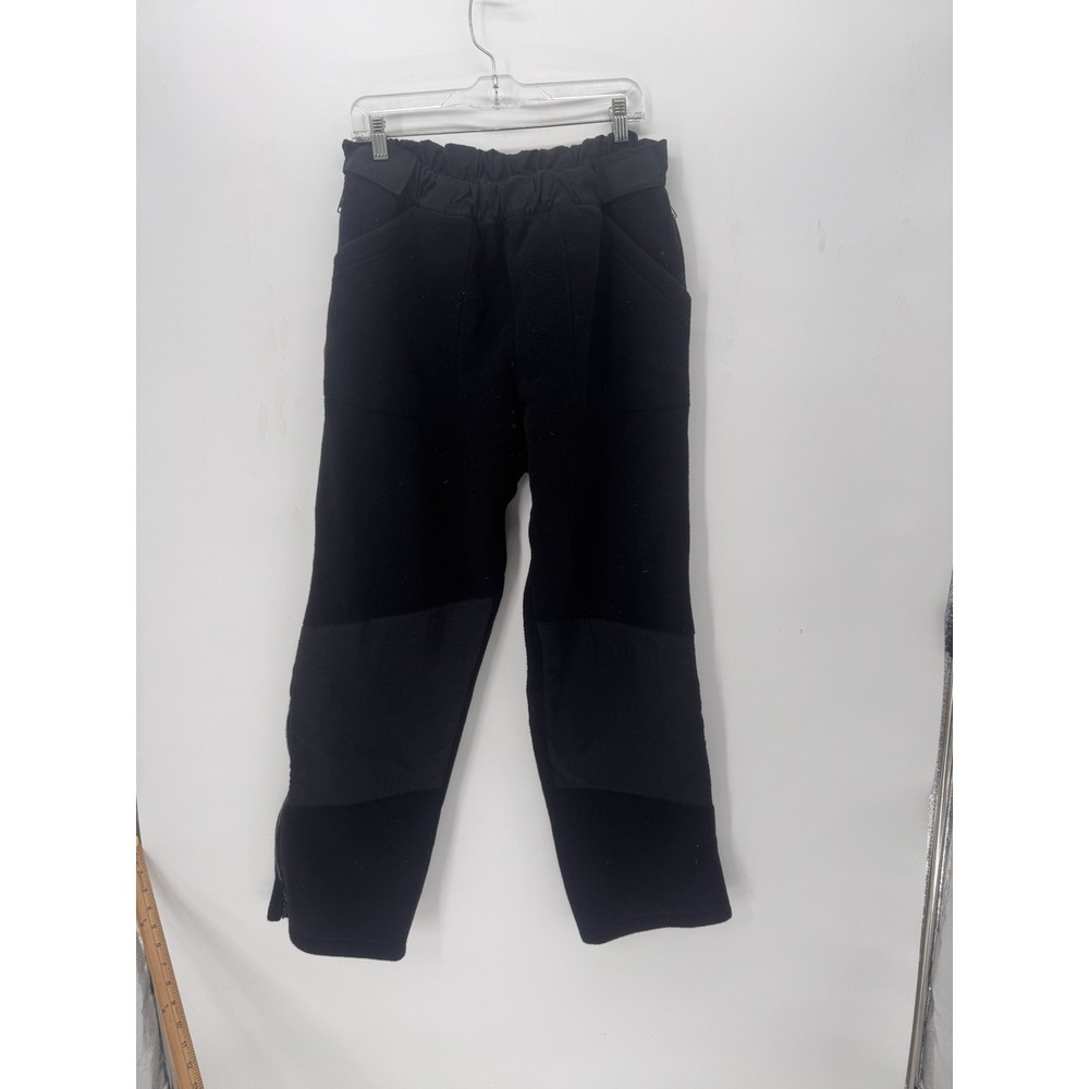 "Vintage Fleece Ski Snow Pants Black Size Large Nylon Full Zip Leg Made in USA"